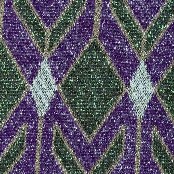 Dixie Metallic Wide Leg Pants Disco 70s 80s Purple Green Gold S Italy - Picture 11 of 13